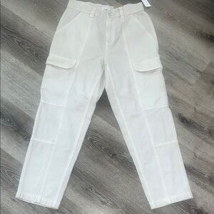 Cream Cargo Pants size medium NWT